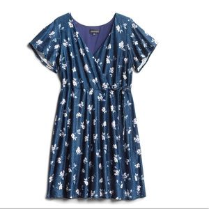 Floral wrap knit dress- plus size